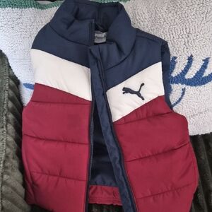 Puma Navy and Burgundy Puffer Vest